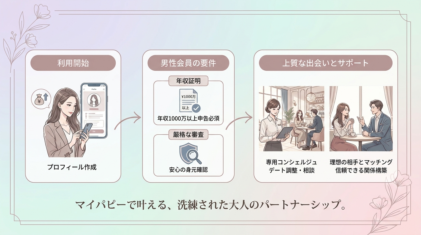 第5位:マイパピー、年収1000万以上申告必須・コンシェルジュ