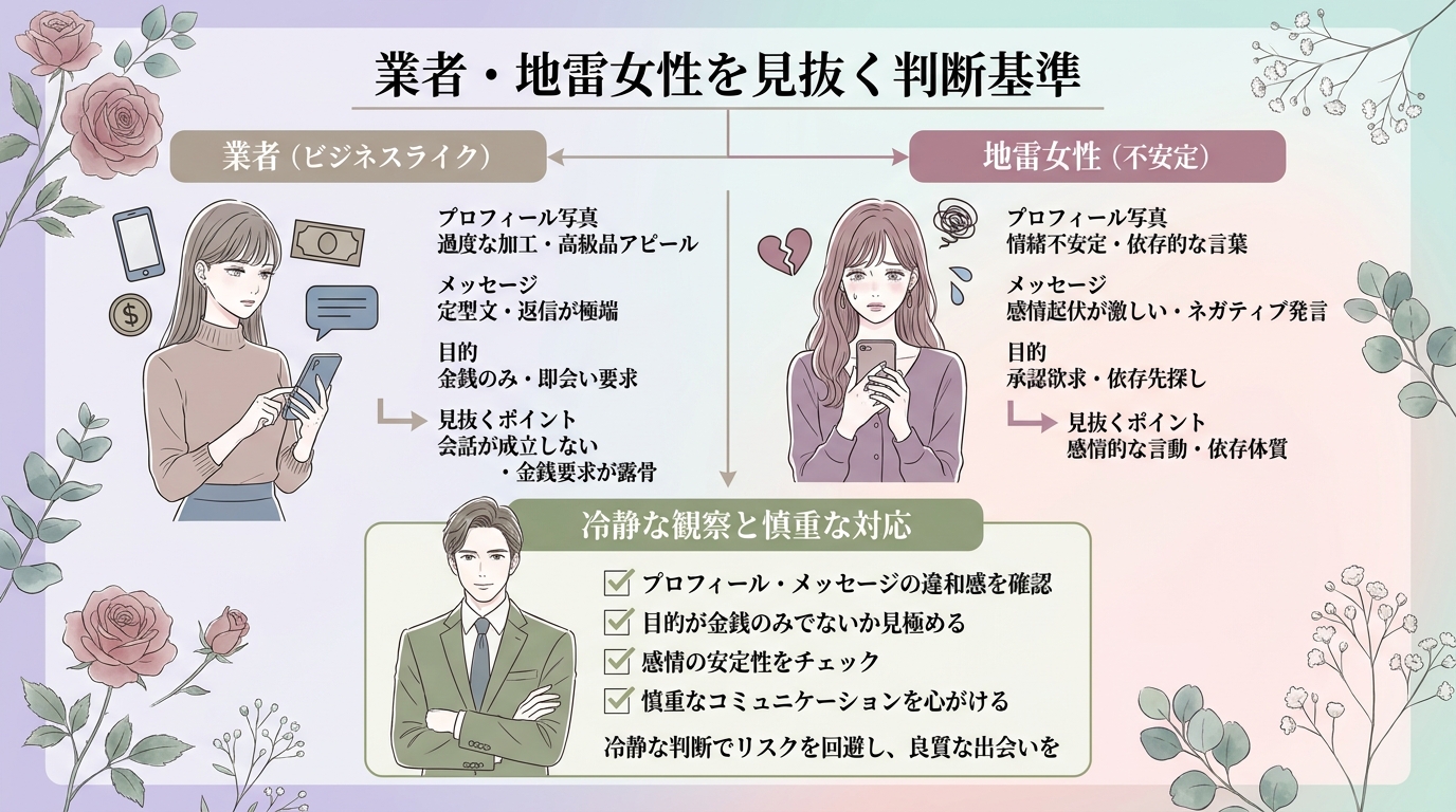 業者・地雷女性を見抜く判断基準