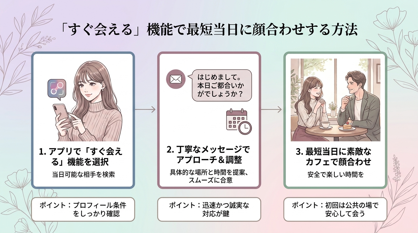 「すぐ会える」機能で最短当日に顔合わせする方法